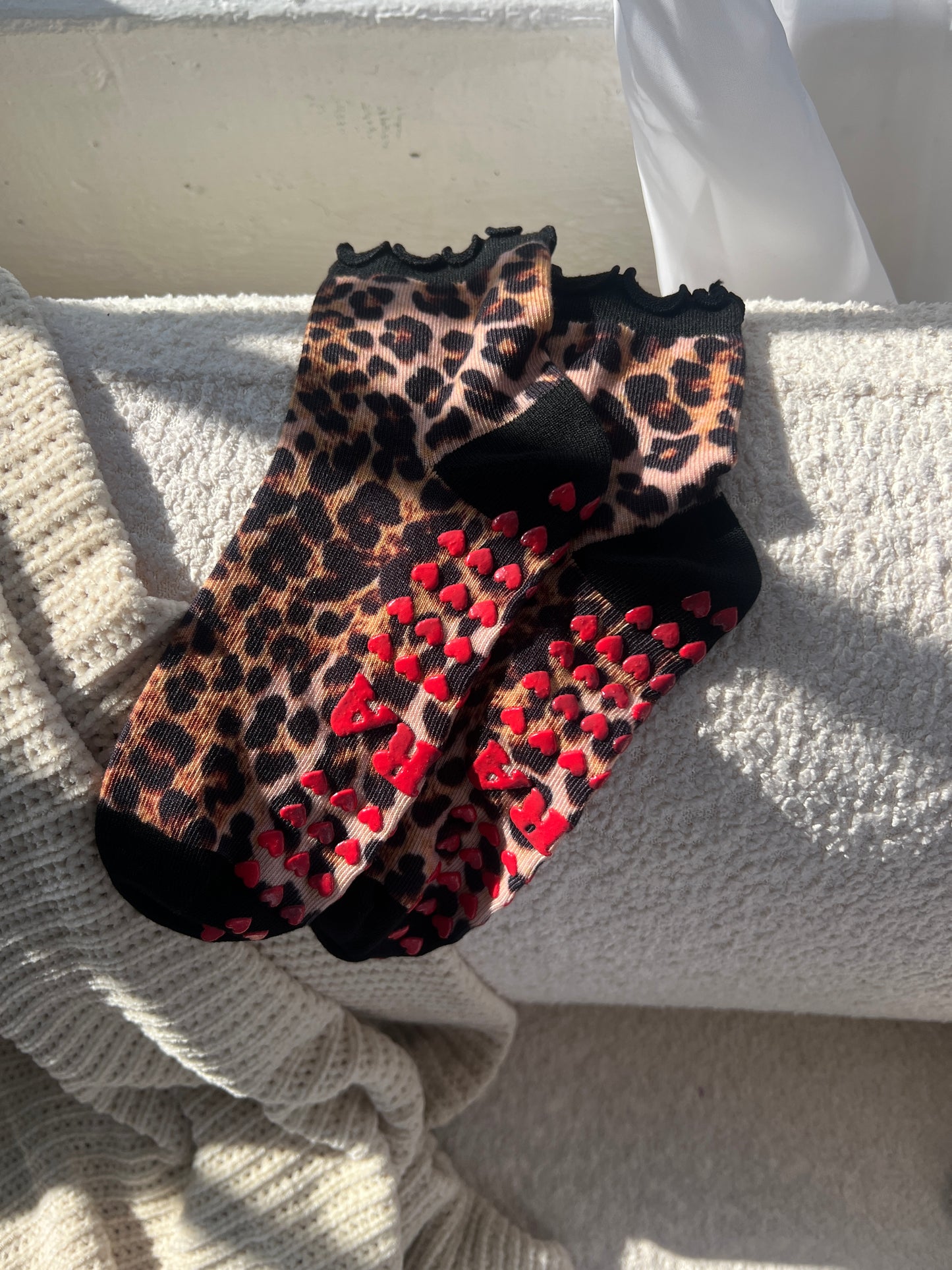Leopard Grip Socks